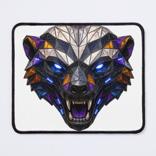 Item preview, Geometric Honey Badger Mask / Prism Animal Mask Collection designed and sold by ValentynaTyshenkoArt.