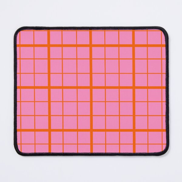 Item preview, Orange On Pink Grid Windowpane Check Design designed and sold by PatternTitan.