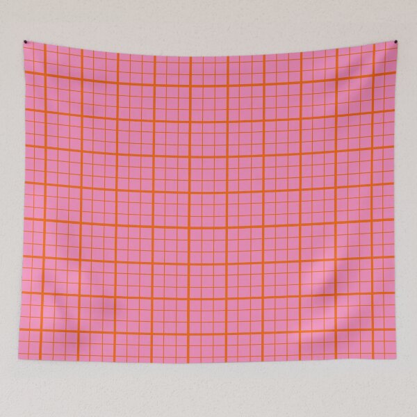 Item preview,  Orange On Pink Grid Windowpane Check Design  designed and sold by PatternTitan.
