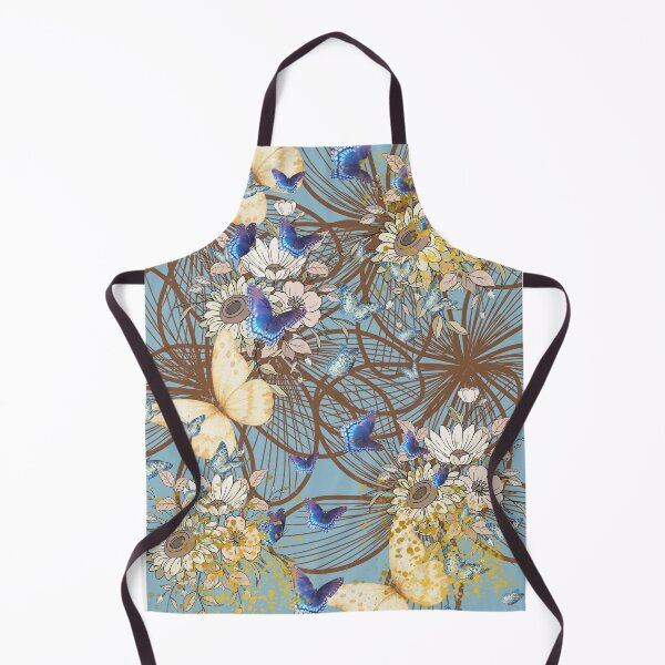 Artikelvorschau, Blumen und Schmetterlinge in blauer Kunst entworfen und verkauft von Extremeallie.