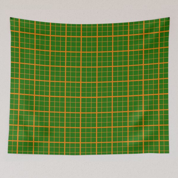 Item preview, Orange On Green Grid Windowpane Check Design  designed and sold by PatternTitan.