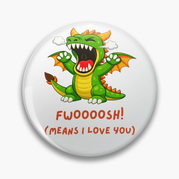 Item preview, FWOOOOSH! (MEANS I LOVE YOU) – Cute Roaring Cartoon Dragon Illustration designed and sold by ROARSOME DESiGNS.