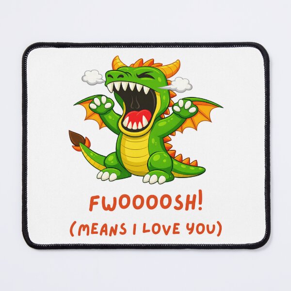 Item preview, FWOOOOSH! (MEANS I LOVE YOU) – Cute Roaring Cartoon Dragon Illustration designed and sold by ROARSOME DESiGNS.