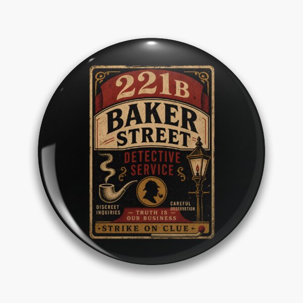 Item preview, 221B Baker Street Detective Service Vintage Matchbox Sign designed and sold by Fenay Designs.