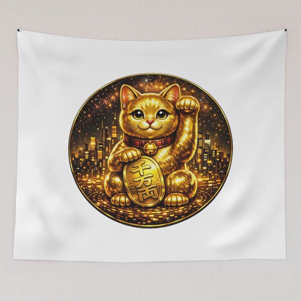 Item preview, #6 Gold Cat Cyber Maneki Neko | Fortune System designed and sold by FUJIYAMA-JAPAN-WORKS.
