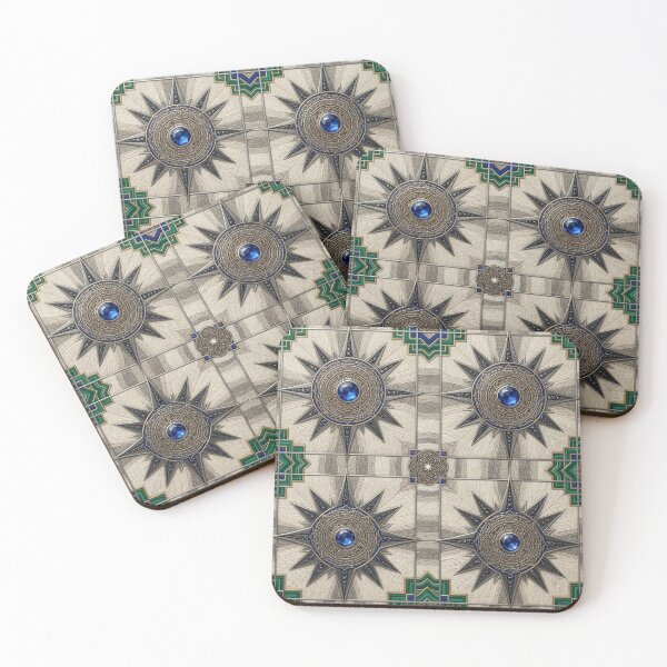 Item preview, Celestial Sapphire: Geometric Art Deco Tile Pattern designed and sold by AirCrayons27.