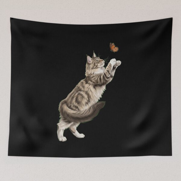 Item preview, Maine Coon Cat with Butterfly Kitten Mom Owner designed and sold by TerryConnells.