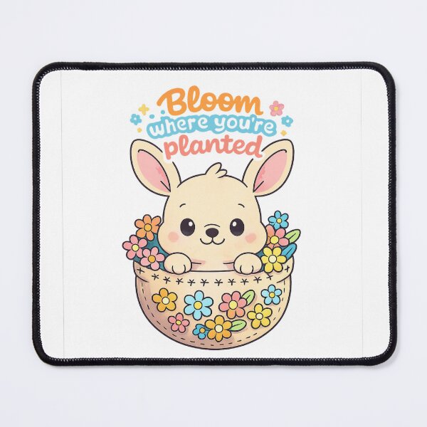 Item preview, Bloom Where You're Planted – Cute Kawaii Bunny designed and sold by SoftSproutstu.