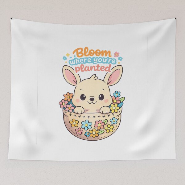 Item preview, Bloom Where You're Planted – Cute Kawaii Bunny designed and sold by SoftSproutstu.