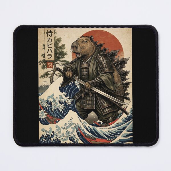 Item preview, Vintage Japanese ink art, samurai Capybara illustration,capzilla designed and sold by gear-posters.