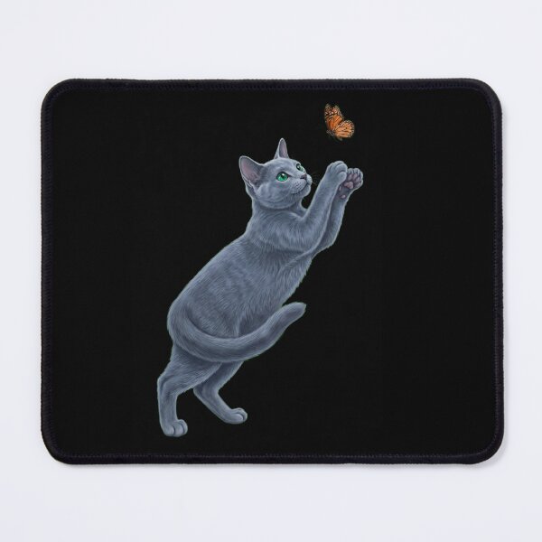 Item preview, Russian Blue Cat with Butterfly Kitten Mom Owner designed and sold by TerryConnells.