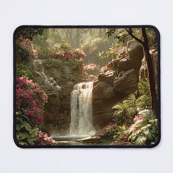 Item preview, Tropical Waterfall Print | Rocky Jungle Pool Wall Art designed and sold by JPrintsInc.