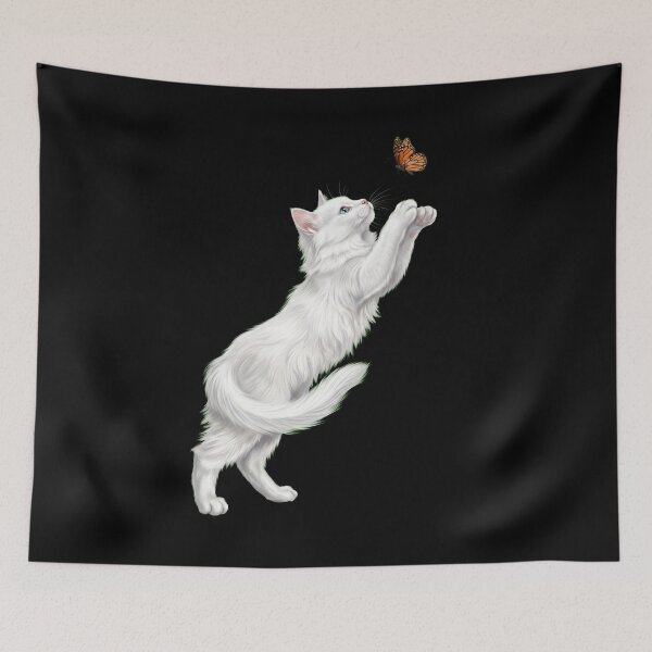 Item preview, Turkish Angora Cat with Butterfly Kitten Mom Owner designed and sold by TerryConnells.