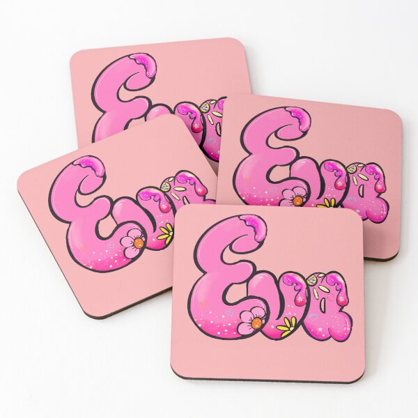 Item preview, Eva name with flowers - pink floral aesthetic  designed and sold by Artonmytee.