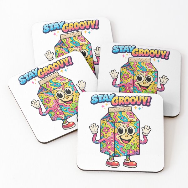 Item preview, Stay Groovy Sticker – Retro Psychedelic Milk Carton designed and sold by SoftSproutstu.