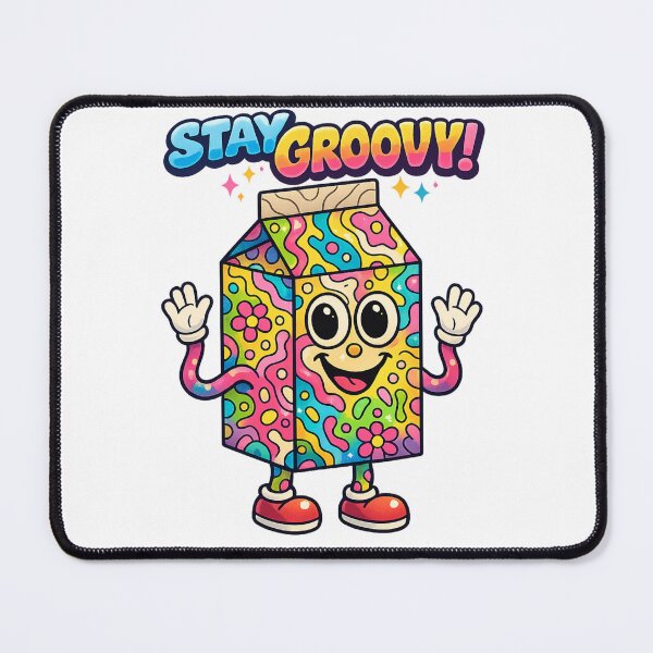 Item preview, Stay Groovy Sticker – Retro Psychedelic Milk Carton designed and sold by SoftSproutstu.