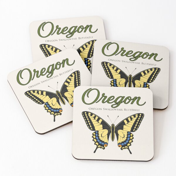 Item preview, Oregon Swallowtail Butterfly Retro State Poster designed and sold by The-Drip-Studio.