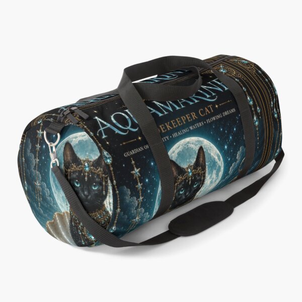 Item preview, Aquamarine Tidekeeper Cat Guardian of Serenity Healing Waters and Flowing Dreams Fantasy Black Cat Art designed and sold by Mindworx21.