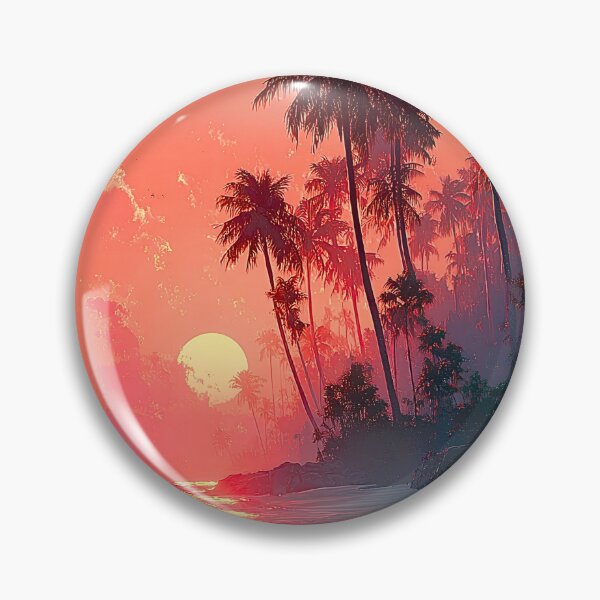 Item preview, Tropical Sunset Glow Print | Palm Silhouette Cinematic Wall Art designed and sold by JPrintsInc.