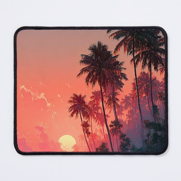 Item preview, Tropical Sunset Glow Print | Palm Silhouette Cinematic Wall Art designed and sold by JPrintsInc.