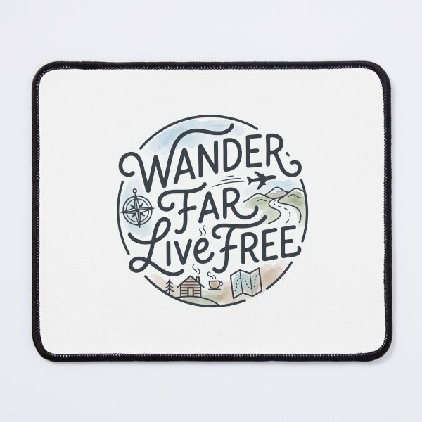 Item preview, Wander Far Live Free Watercolor Adventure Illustration designed and sold by AbanoubStore.