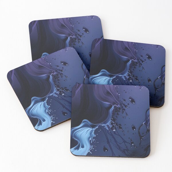Item preview, Deep Cosmic Blue Purple Fluid Art Liquid Waves designed and sold by LYAN-STORE.