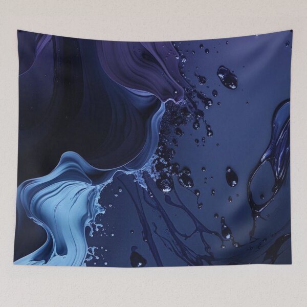 Item preview, Deep Cosmic Blue Purple Fluid Art Liquid Waves designed and sold by LYAN-STORE.