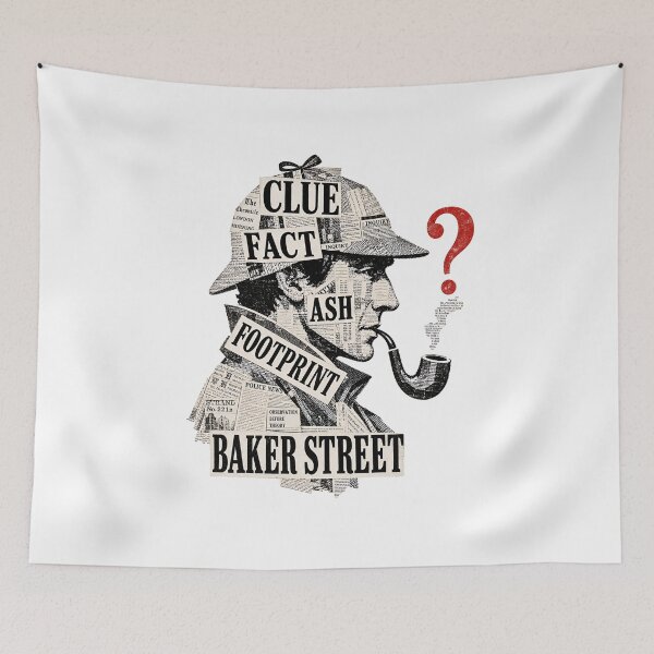 Item preview, Sherlock Holmes Clue Fact Newspaper Collage Detective Art designed and sold by Fenay Designs.