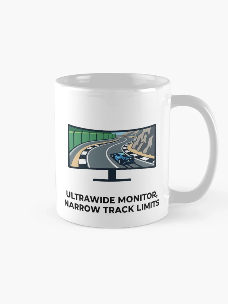 Thumbnail 3 of 6, Coffee Mug, Ultrawide Problems - Sim Racing Humor designed and sold by GarageGraphics.