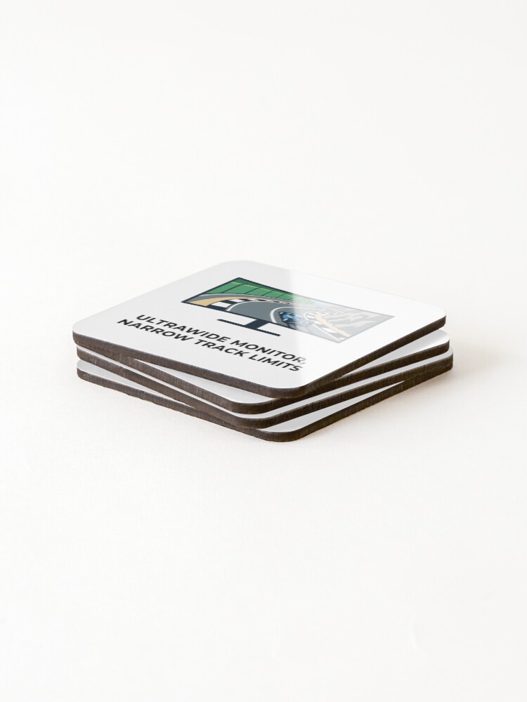 Thumbnail 4 of 5, Coasters (Set of 4), Ultrawide Problems - Sim Racing Humor designed and sold by GarageGraphics.