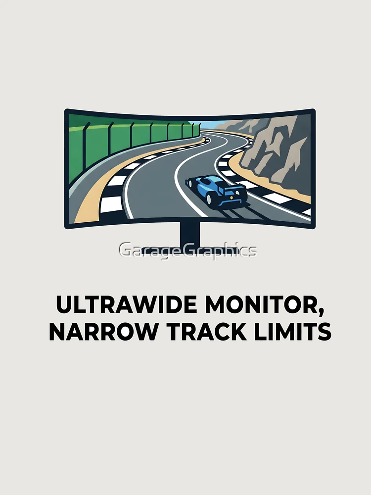 Thumbnail 6 of 6, Premium Oversized Hoodie, Ultrawide Problems - Sim Racing Humor designed and sold by GarageGraphics.