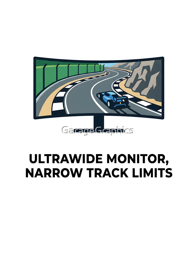 Thumbnail 7 of 7, Oversized T-Shirt, Ultrawide Problems - Sim Racing Humor designed and sold by GarageGraphics.