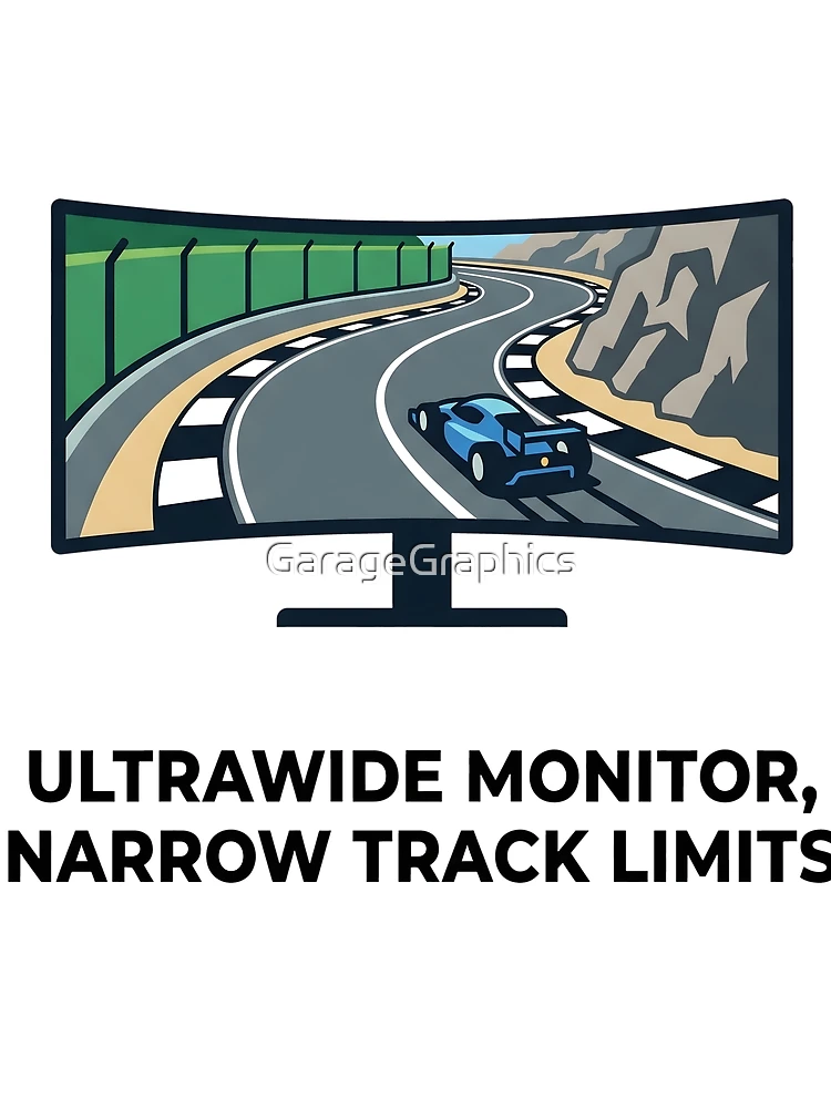 Thumbnail 3 of 3, Scarf, Ultrawide Problems - Sim Racing Humor designed and sold by GarageGraphics.
