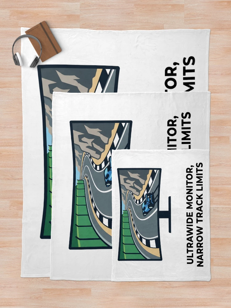 Thumbnail 5 of 6, Throw Blanket, Ultrawide Problems - Sim Racing Humor designed and sold by GarageGraphics.