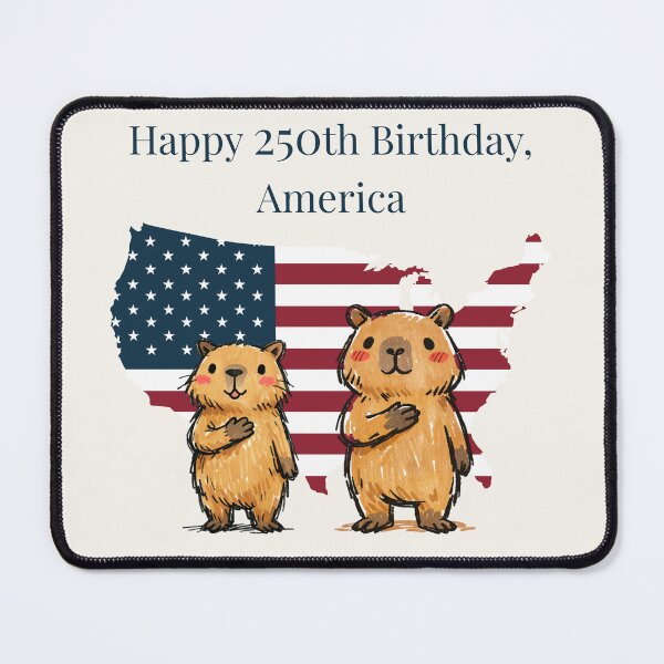 Item preview, Happy 250th Birthday America - Cute Capybara 1776 USA Semi-Centennial designed and sold by FIREDesignsPOD.