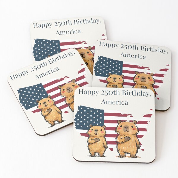 Item preview, Happy 250th Birthday America - Cute Capybara 1776 USA Semi-Centennial designed and sold by FIREDesignsPOD.