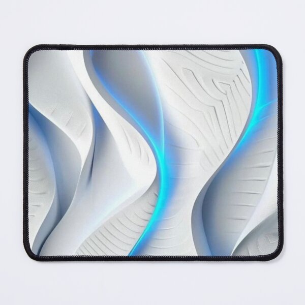 Item preview, Futuristic Neon Blue Light White 3D Waves Abstract designed and sold by LYAN-STORE.