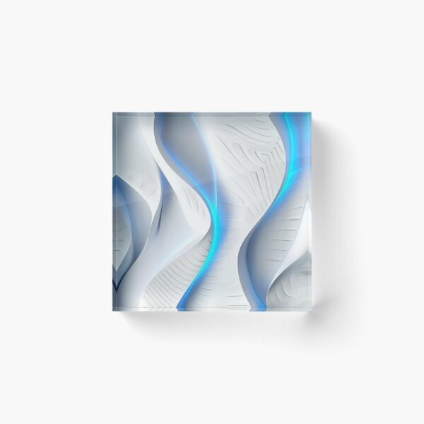 Item preview, Futuristic Neon Blue Light White 3D Waves Abstract designed and sold by LYAN-STORE.