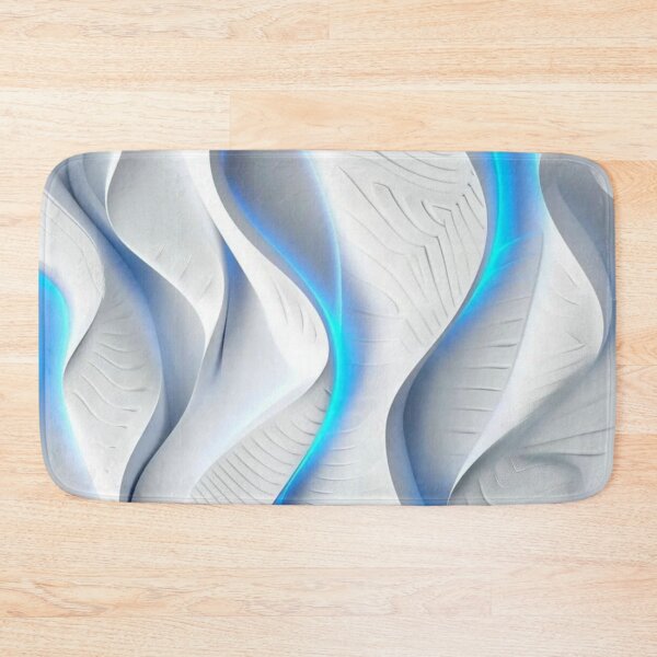 Item preview, Futuristic Neon Blue Light White 3D Waves Abstract designed and sold by LYAN-STORE.