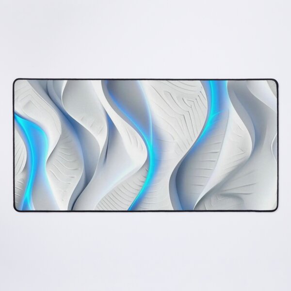 Item preview, Futuristic Neon Blue Light White 3D Waves Abstract designed and sold by LYAN-STORE.
