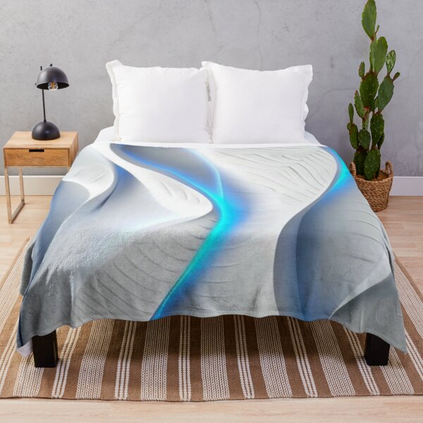 Item preview, Futuristic Neon Blue Light White 3D Waves Abstract designed and sold by LYAN-STORE.