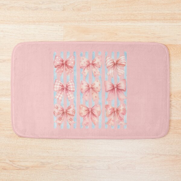 Item preview, Watercolor Pink Bow Collection Blue Stripe Coquette designed and sold by bosamji.