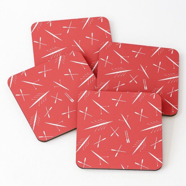 Item preview, Rowing Boats and Oars Red White Pattern designed and sold by CreativeBridge.