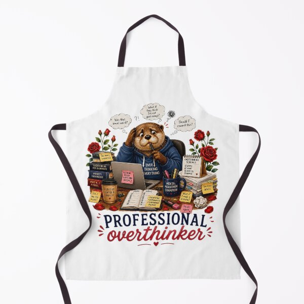 Item preview, Professional Overthinker – Cute Otter Anxiety Humor Illustration designed and sold by Naturalite19.