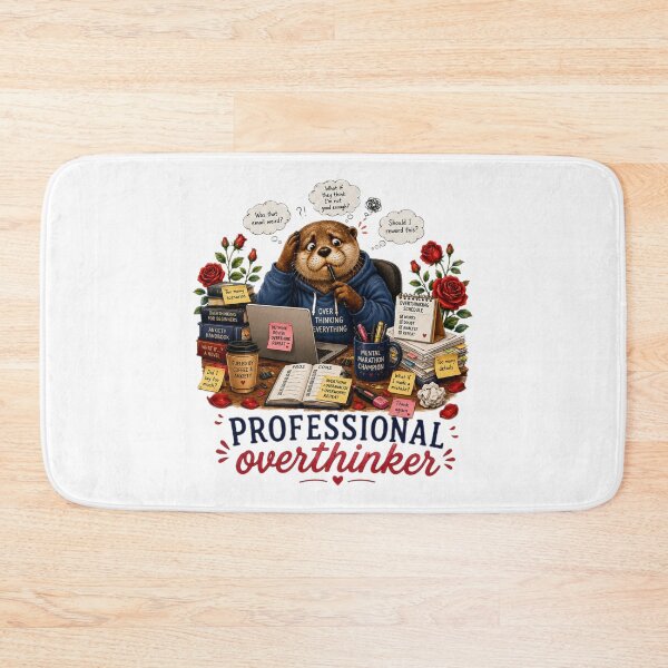 Item preview, Professional Overthinker – Cute Otter Anxiety Humor Illustration designed and sold by Naturalite19.