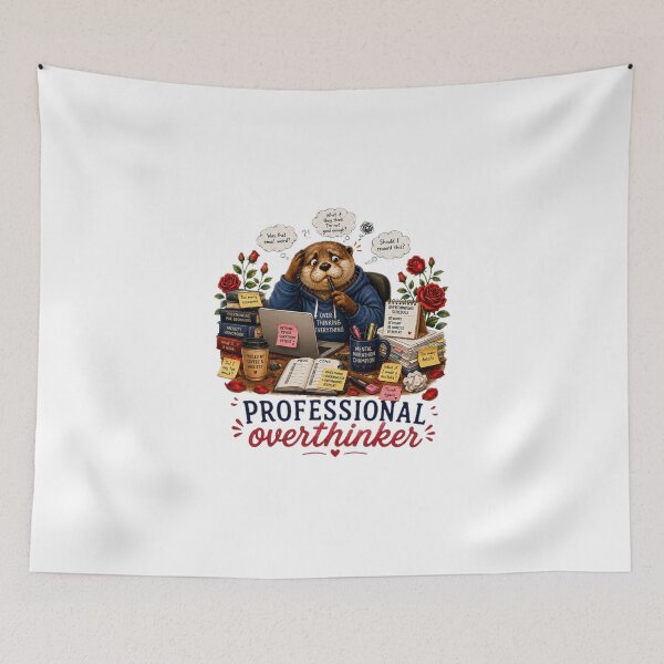 Item preview, Professional Overthinker – Cute Otter Anxiety Humor Illustration designed and sold by Naturalite19.