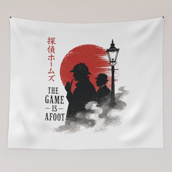 Item preview, Sherlock Holmes Watson The Game Is Afoot Red Moon Silhouette designed and sold by Fenay Designs.