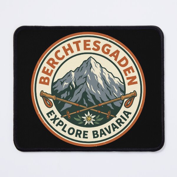 Item preview, Berchtesgaden Bavaria - Vintage Hiking Badge Mountain Art designed and sold by Digital Dreams Arts.