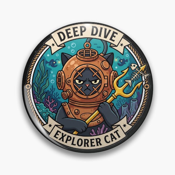Item preview, Funny Cat Diver World Ocean Day Explorer Cat designed and sold by Oommen Studio .