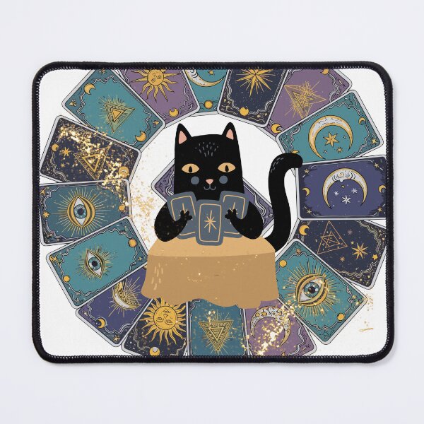 Item preview, Funny Black Cat Tarot Reader Design designed and sold by AetherNest.